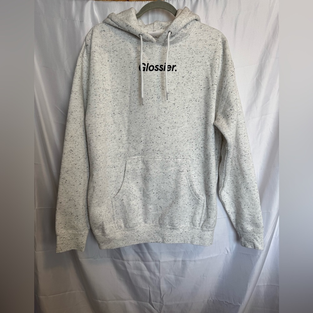 Glossier Speckled White Sweater Size Medium